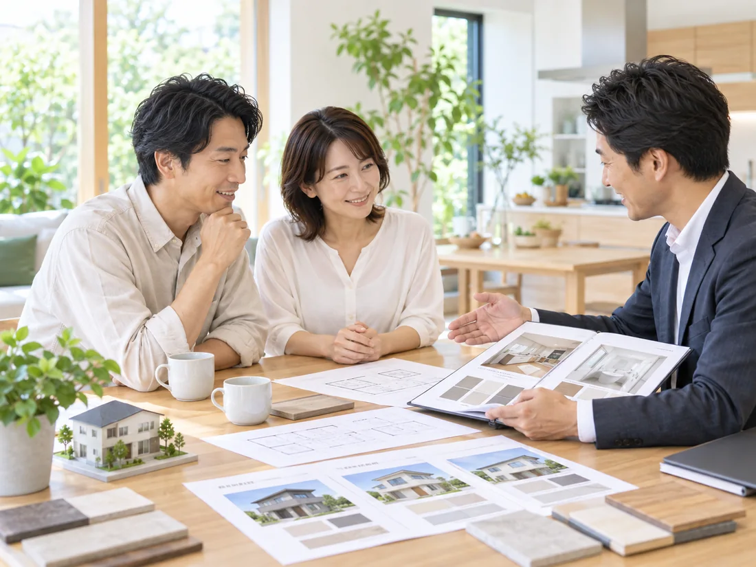 リフォーム会社を比較検討する相談風景